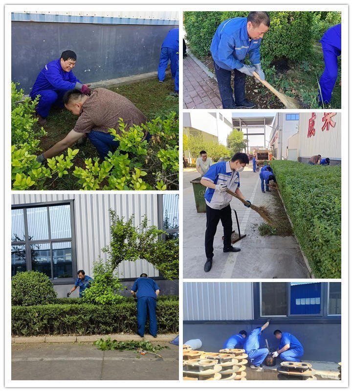在公司領(lǐng)導(dǎo)的帶領(lǐng)下，各部門積極投入廠區(qū)內(nèi)外公共區(qū)域的清潔工作中，大家熱情高漲，分工合作
